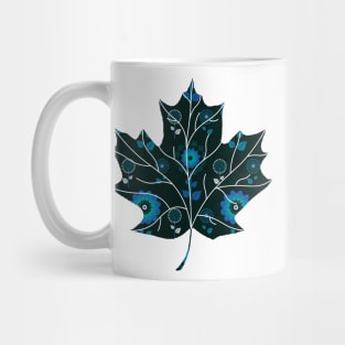 Blue Retro Flowers 1 Mug